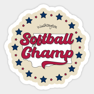 Softball Champ Washington WA Sticker